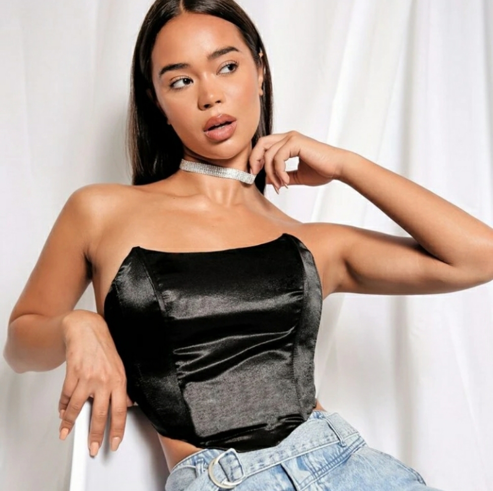 Black Satin Top